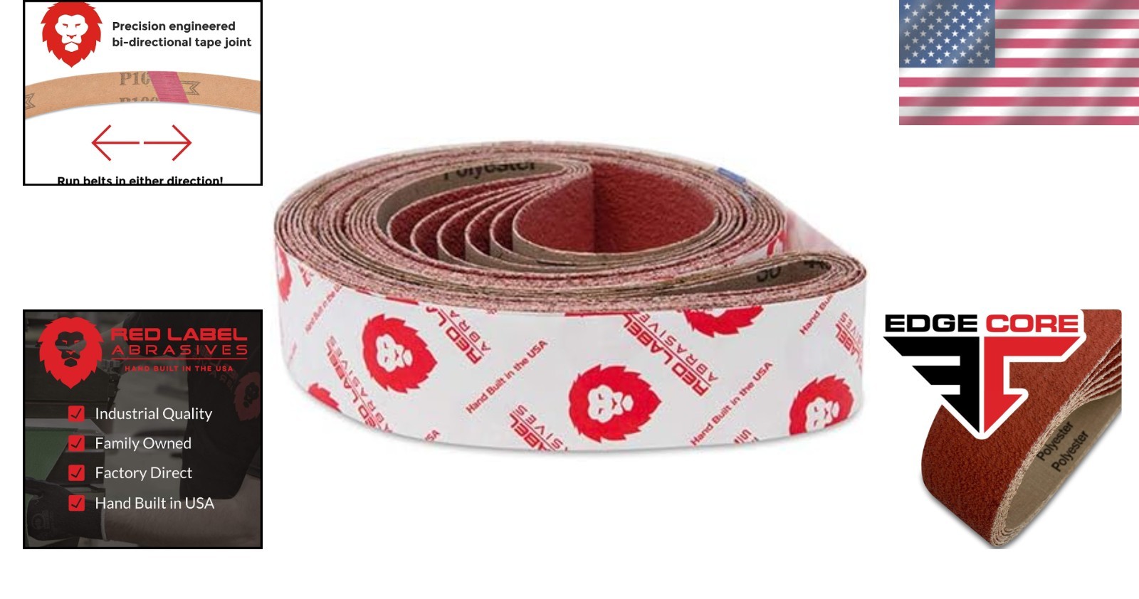 Ultimate 2×72 Ceramic Sanding Belts Set – Coarse Grit for Knife Makers, 6 Count