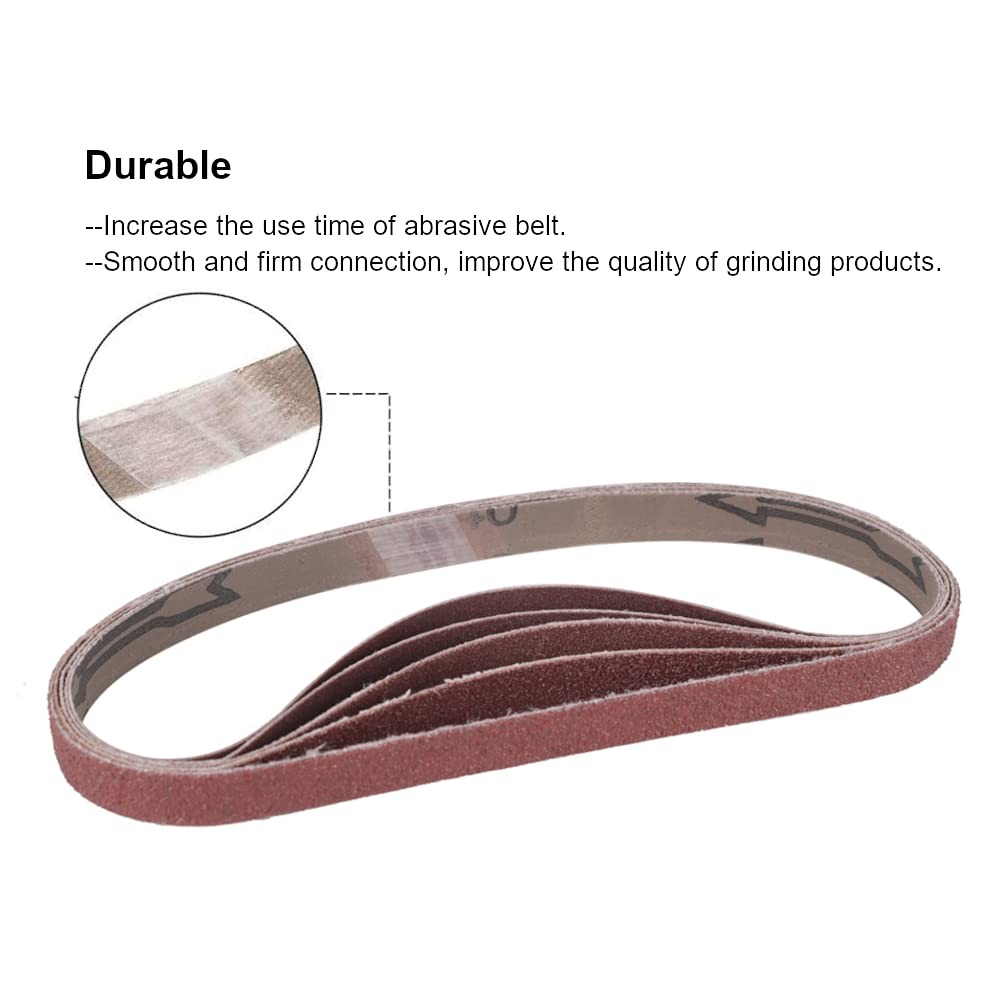 Woodworking Sanding Belts 1/2 Inch X 18 Inch, 20 Pack, 5 Grits