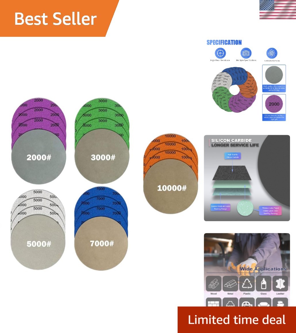 Professional 20-Pc Sanding Disc Set – 5″ Wet/Dry Silicon Carbide for Automotive