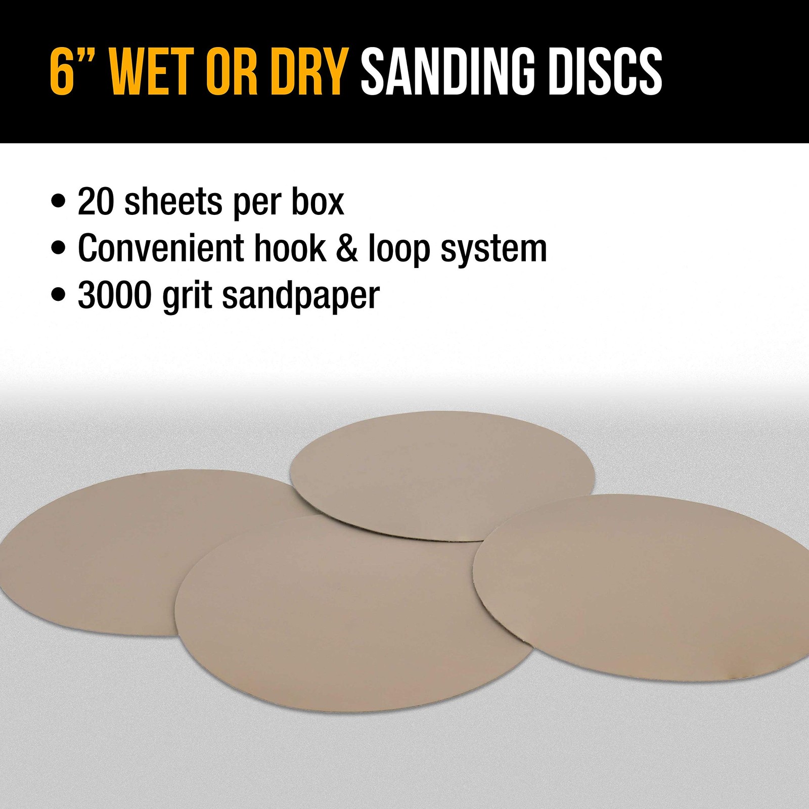 Premium 6″ Wet or Dry Sanding Discs 3000 Grit, Box of 20 HighPerformance Sa…