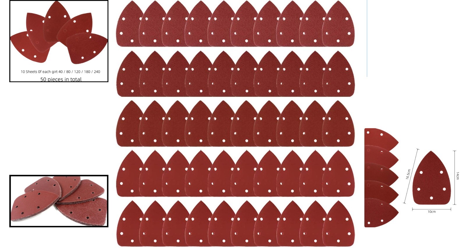 High-Quality 50-Piece Mouse Sandpaper Set: Coarse to Fine Grits for All Needs