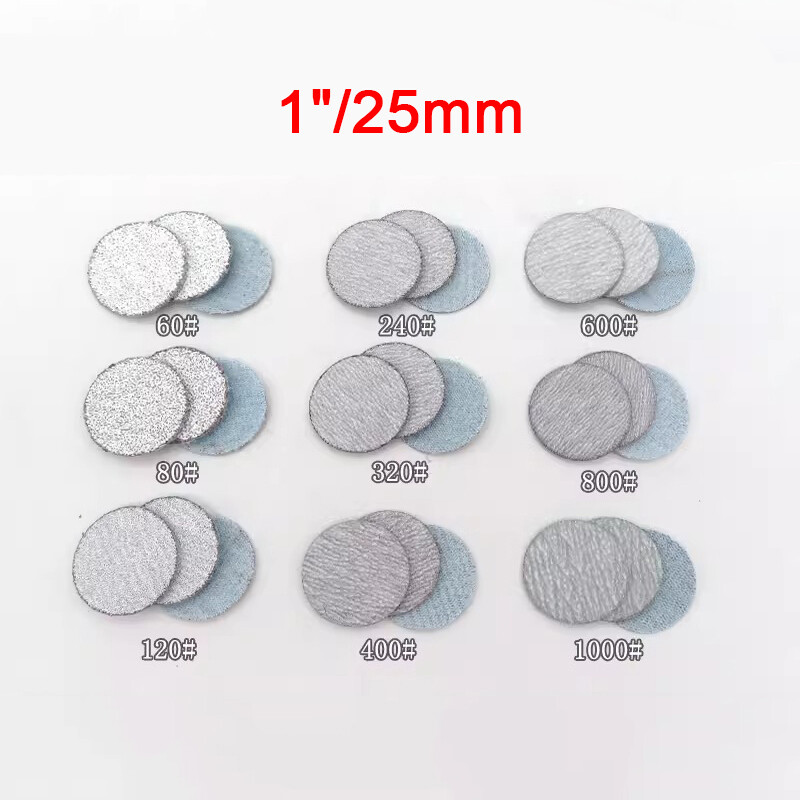 1 Inch Dry Sanding Discs 25mm Hook and Loop Abrasive Sandpaper Pads 60-1000 Grit