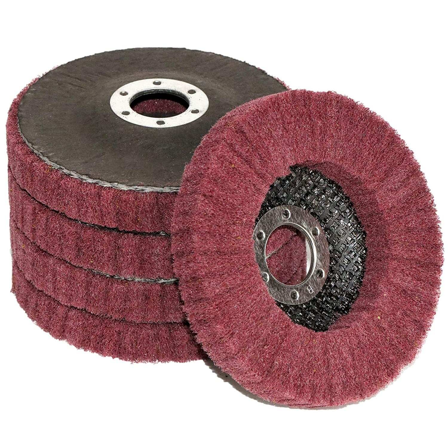 5PCS 4-1/2″ Nylon Flap Disc Metal Polishing Buffing Wheel Pads for Angle Grinder