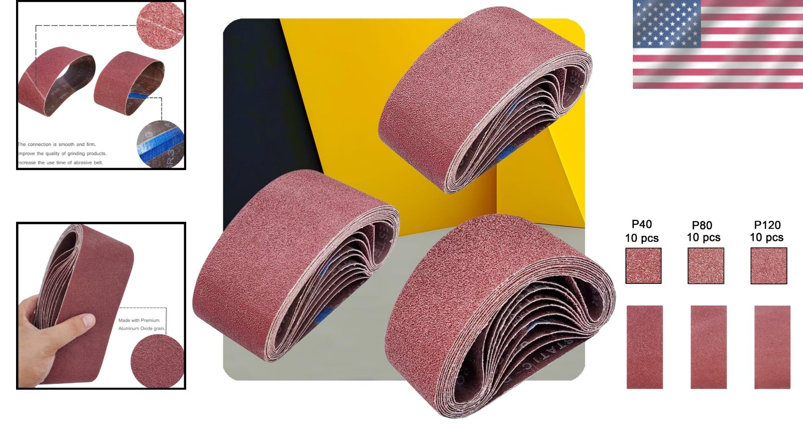 15-Pack 2.5″ x 14″ Sanding Belts – Anti-Static Aluminum Oxide Quality