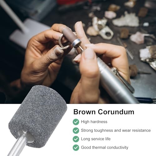 -Pack Abrasive Mounted Stone Grinding Bits, 1/4 in(6mm) Shank Aluminum 25mm 5
