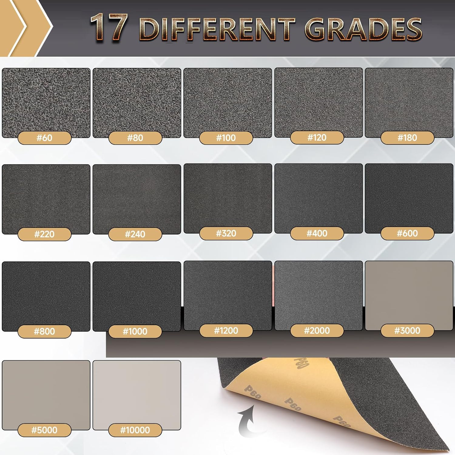 12-Sheet 9 X 11 Inch Wet Dry Fine Sandpaper Assortment, 400/600/800/1000/2000/30