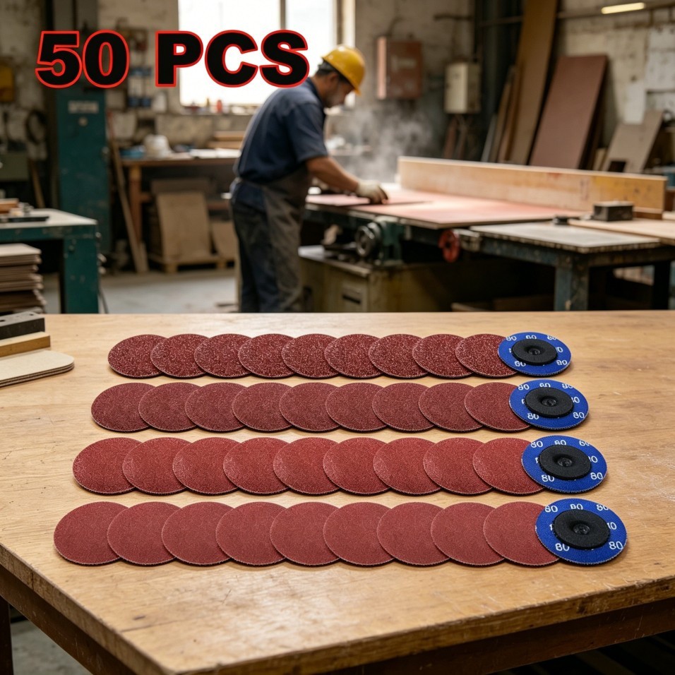 50P 2 inch 80 Grit Aluminum Oxide Roll Lock Die Grinder Sanding Grinding Disc-##
