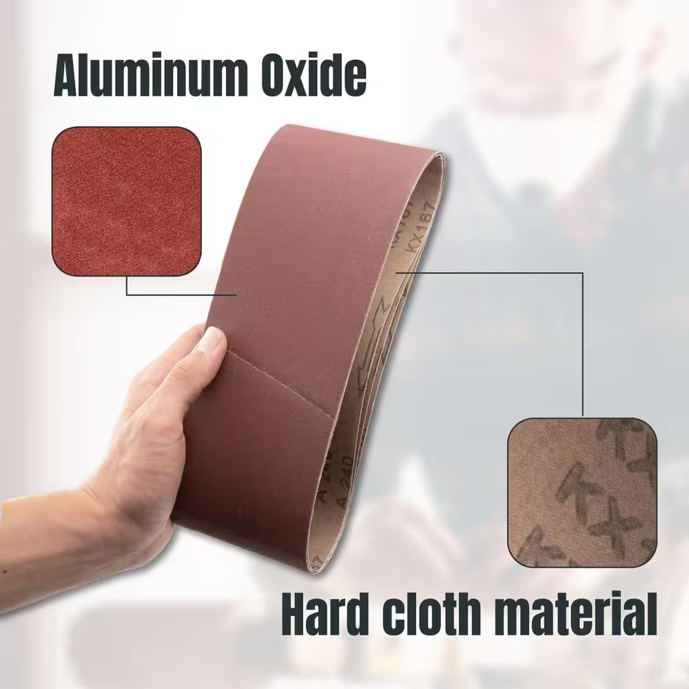 POWERTEC 3 x 21″ Sanding Belt 180 Grit 10pcs Aluminum Oxide Sandpaper 110950