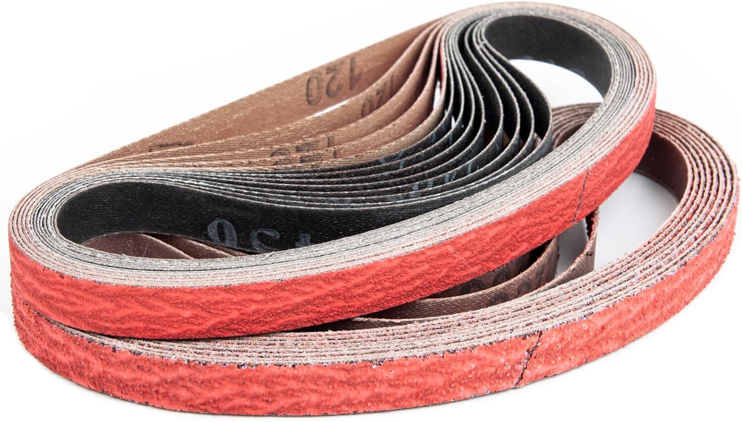25PACK 3/8 X 13 Metal Grinding Ceramic 10 x 330 mm Sanding Belts, 40-120 Grit