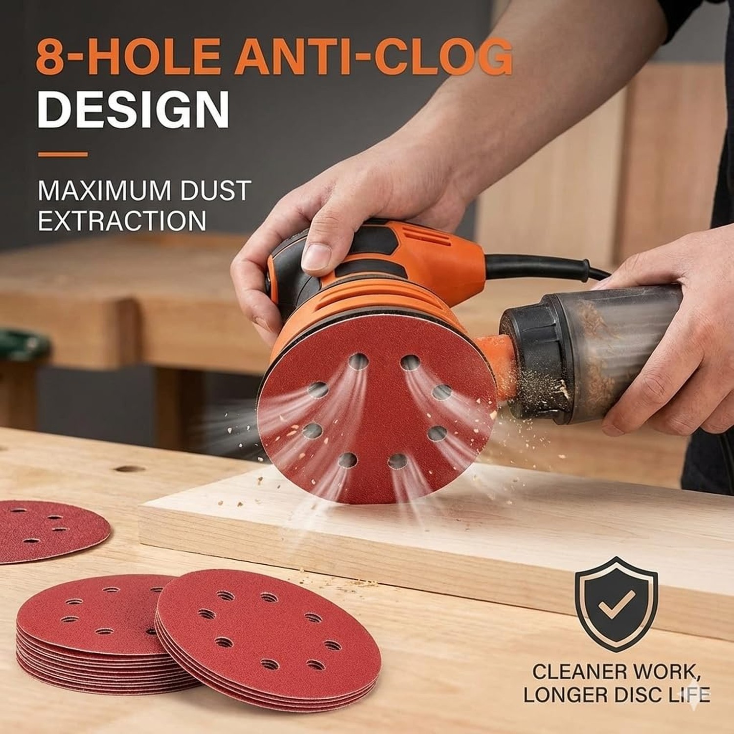 5 Inch 8 Hole Fine Grit Sanding Discs 100 Pack, 400 800 1000 1500 2000 Grit (…