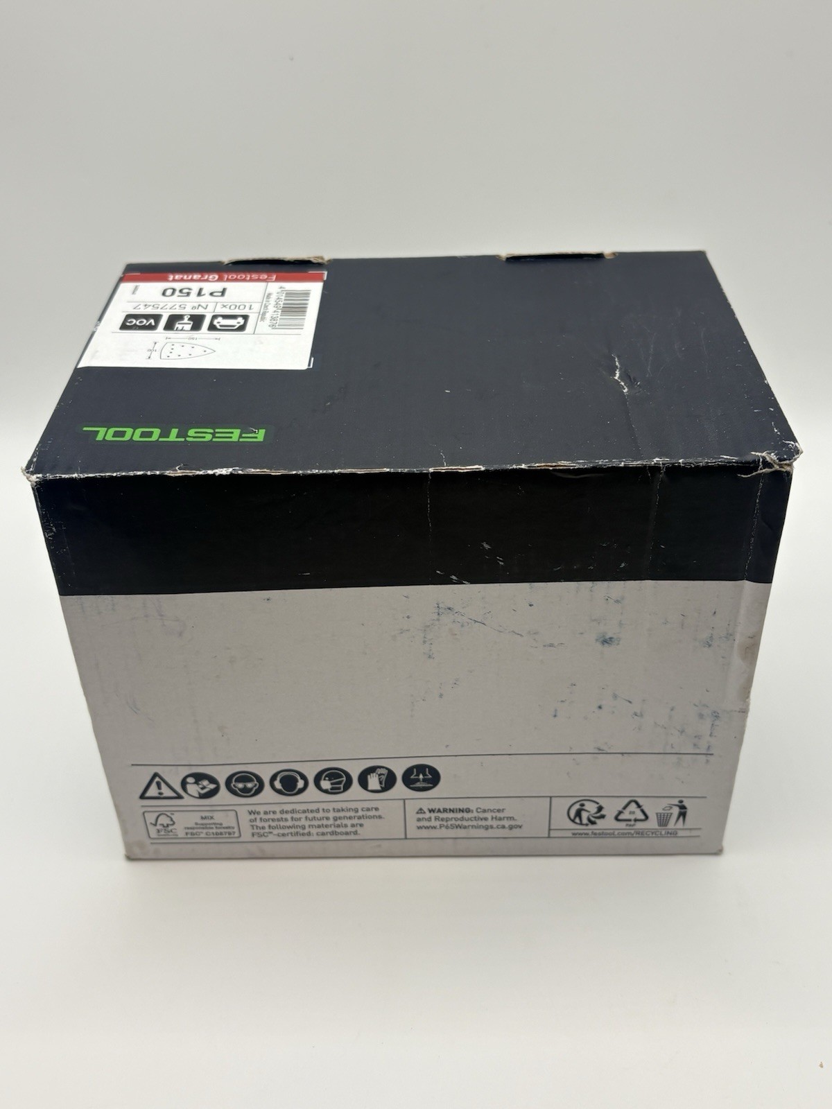 Festool Granat P150 Fine Sandpaper Sheets 100x150mm Gray 100 Pack