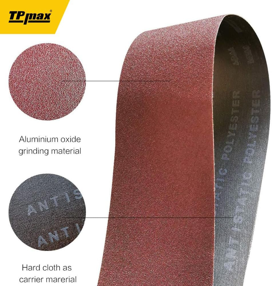 1 X 42 Inch Sanding Belt Pack 1-Inch X 42-Inch,12 Pcs Aluminum Oxide for Sander