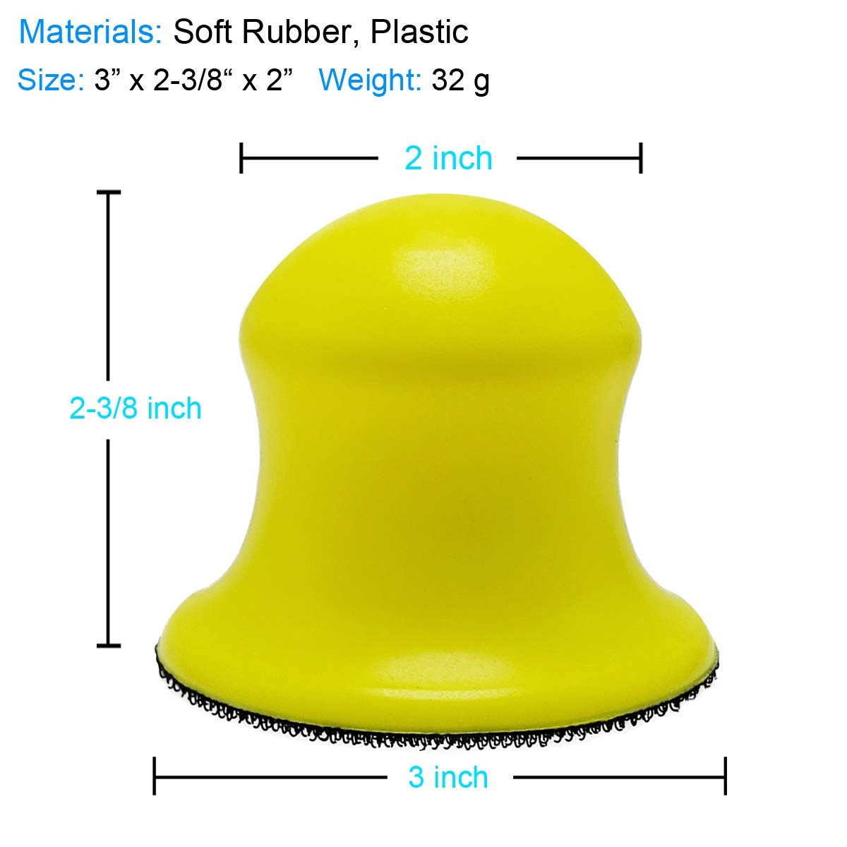 2 Pcs 3 Inch Round Hook and Loop Sanding Blocks for Wood Furniture Restoration