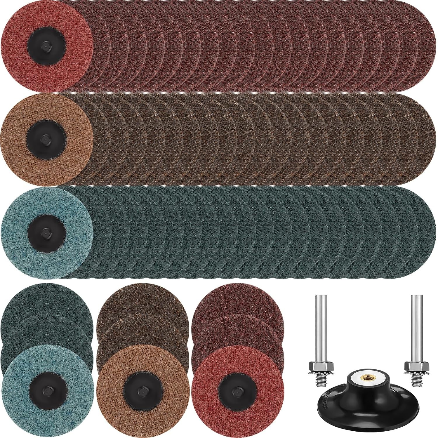 60 Pcs 3 Inch Lock Sanding Discs Surface Conditioning Disc with 1/4″ Holder f…