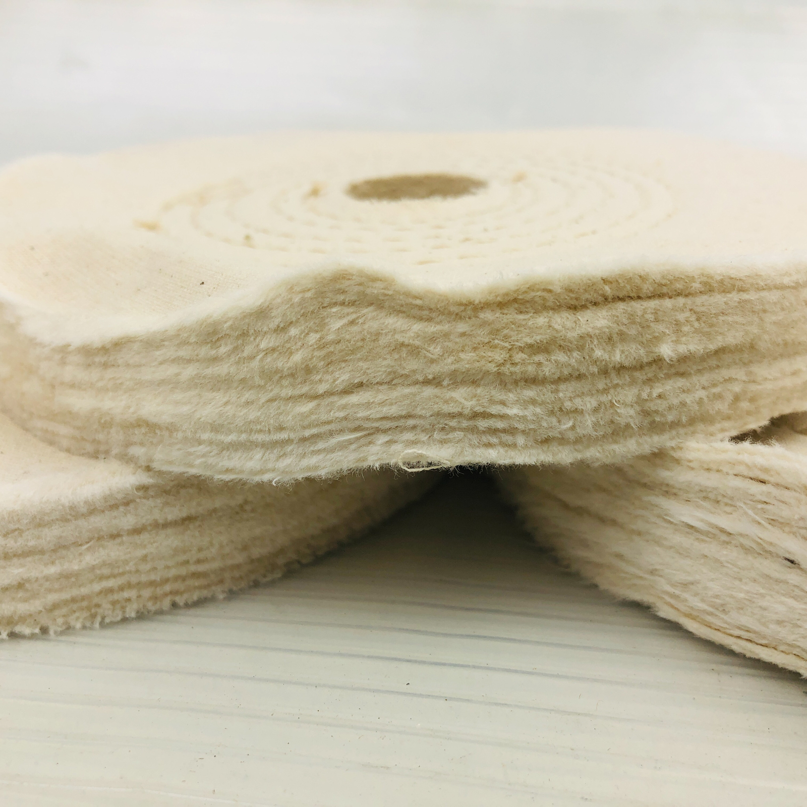 6 in Buffing Polishing Wheel Buffer Pad 3pk 1″ Arbor Cotton 50 Ply Spiral Sewn