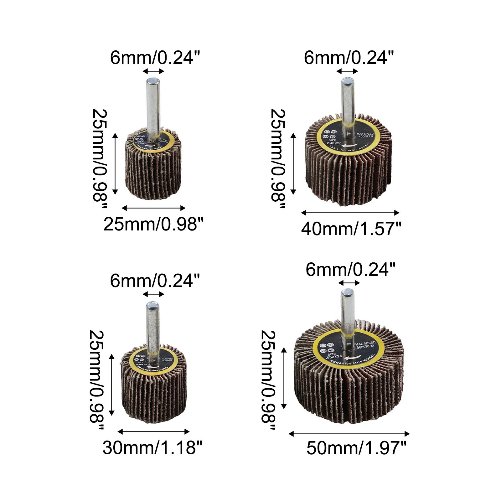 4PCS 25/30/40/50mm 80# Sanding Flap Disc Wheel Polishing Grinding Rotary Tool