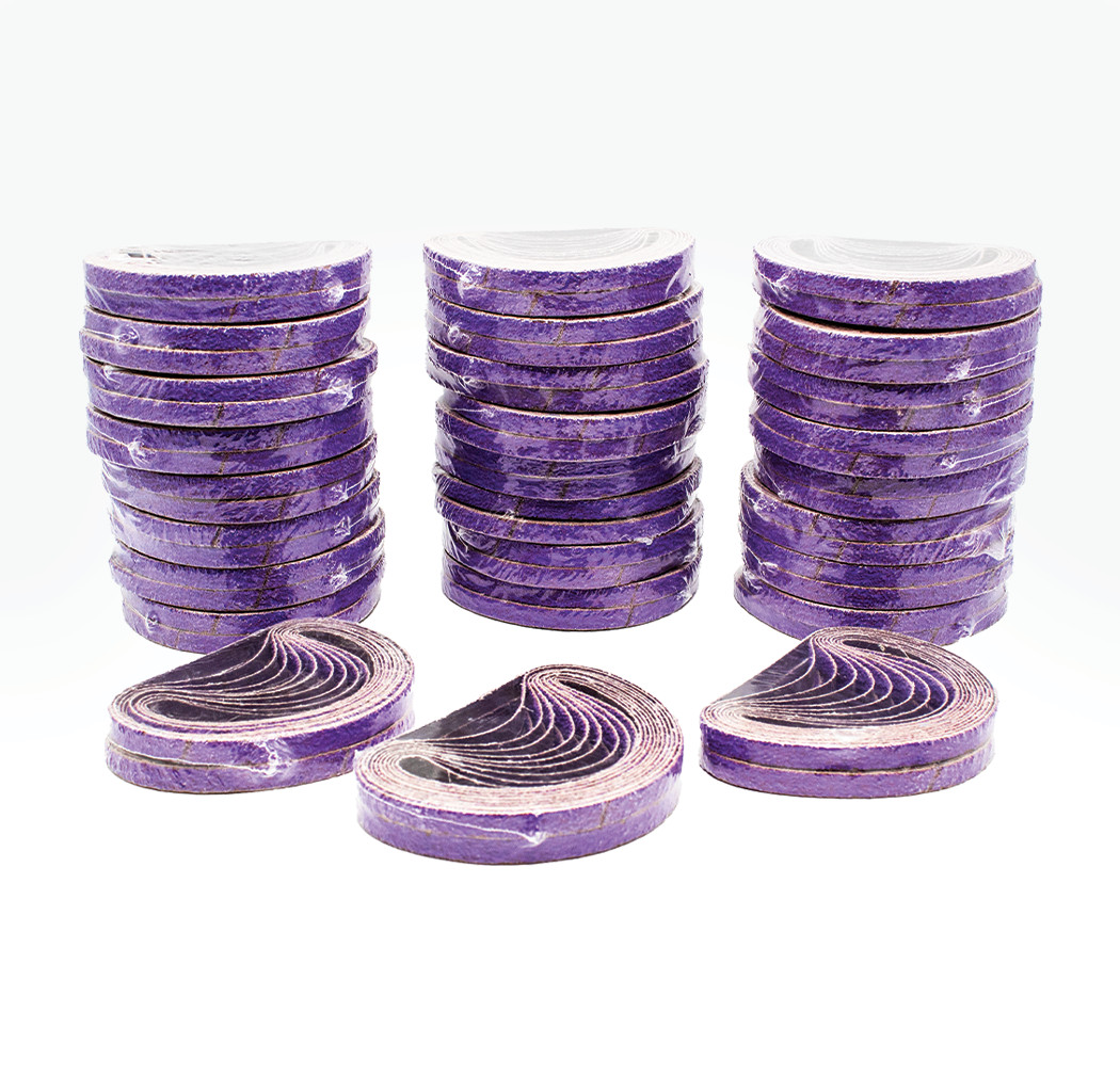 Purple File Ceramic Sanding Belts 1/2 in x 18 IN- Pack of 20 -GRIT 40,60,80-320
