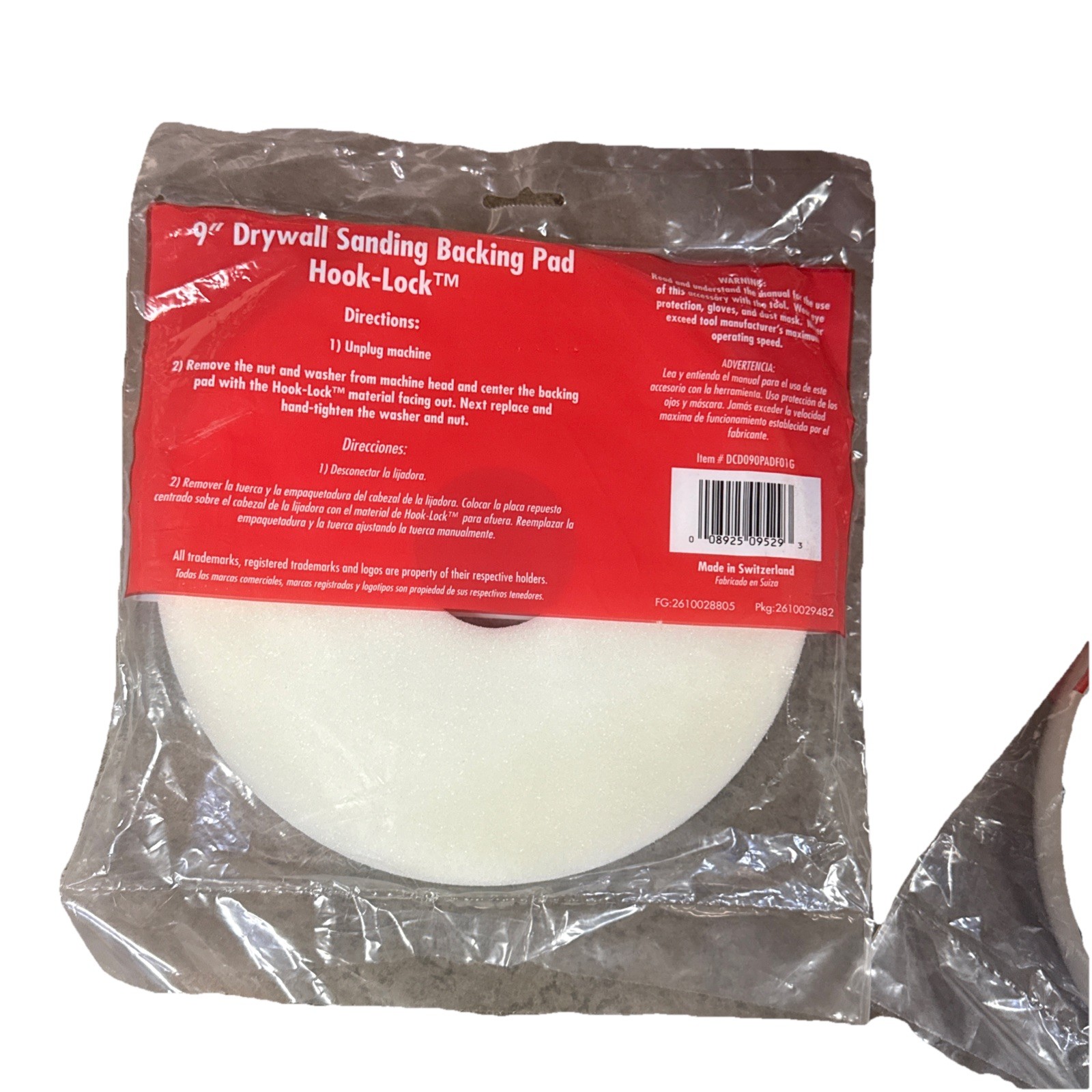 Lot Of 2- DIABLO 9 in. Drywall Sanding Backing Pad, 7800