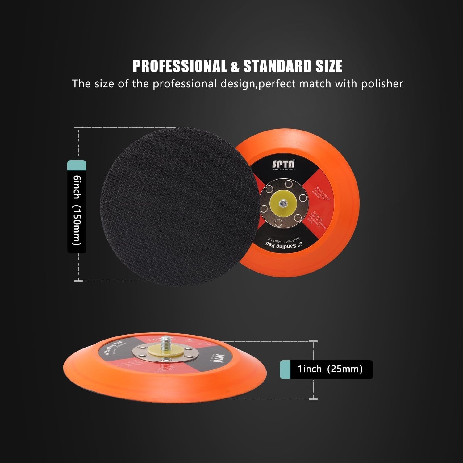 6″ Backing Pad with Hook and Loop for DA Random Orbital Sanders – Ultra Durable