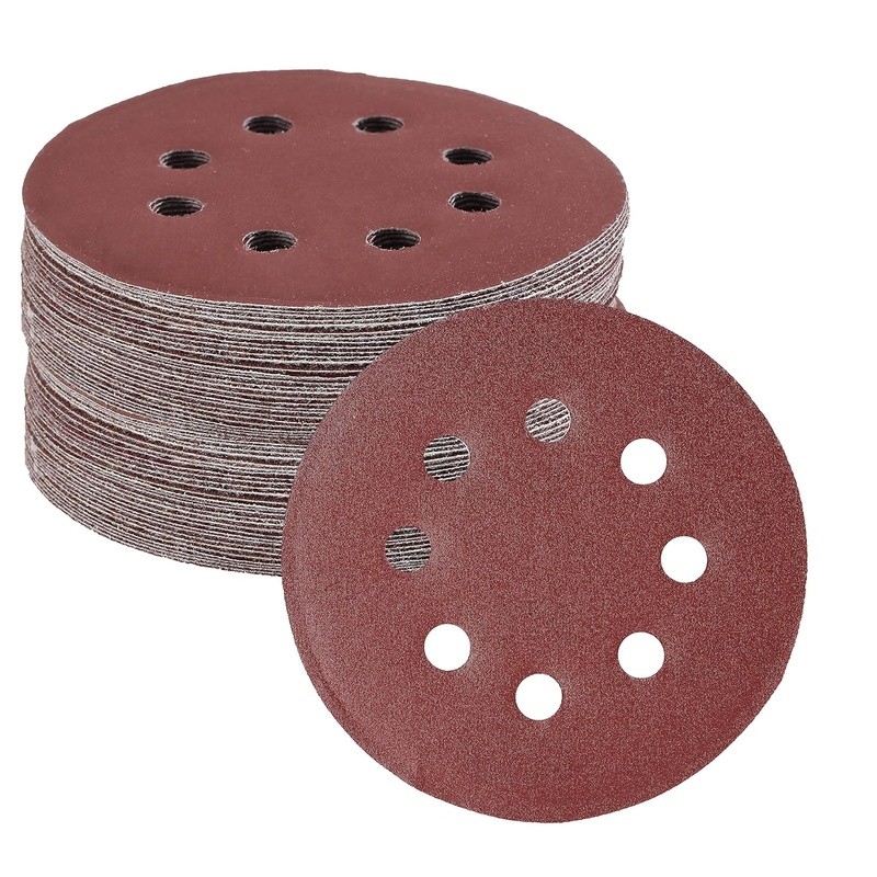 5 Inch Sanding Discs 30 Pack Assorted Grits 40 80 120 220 320 600 8 Hole New
