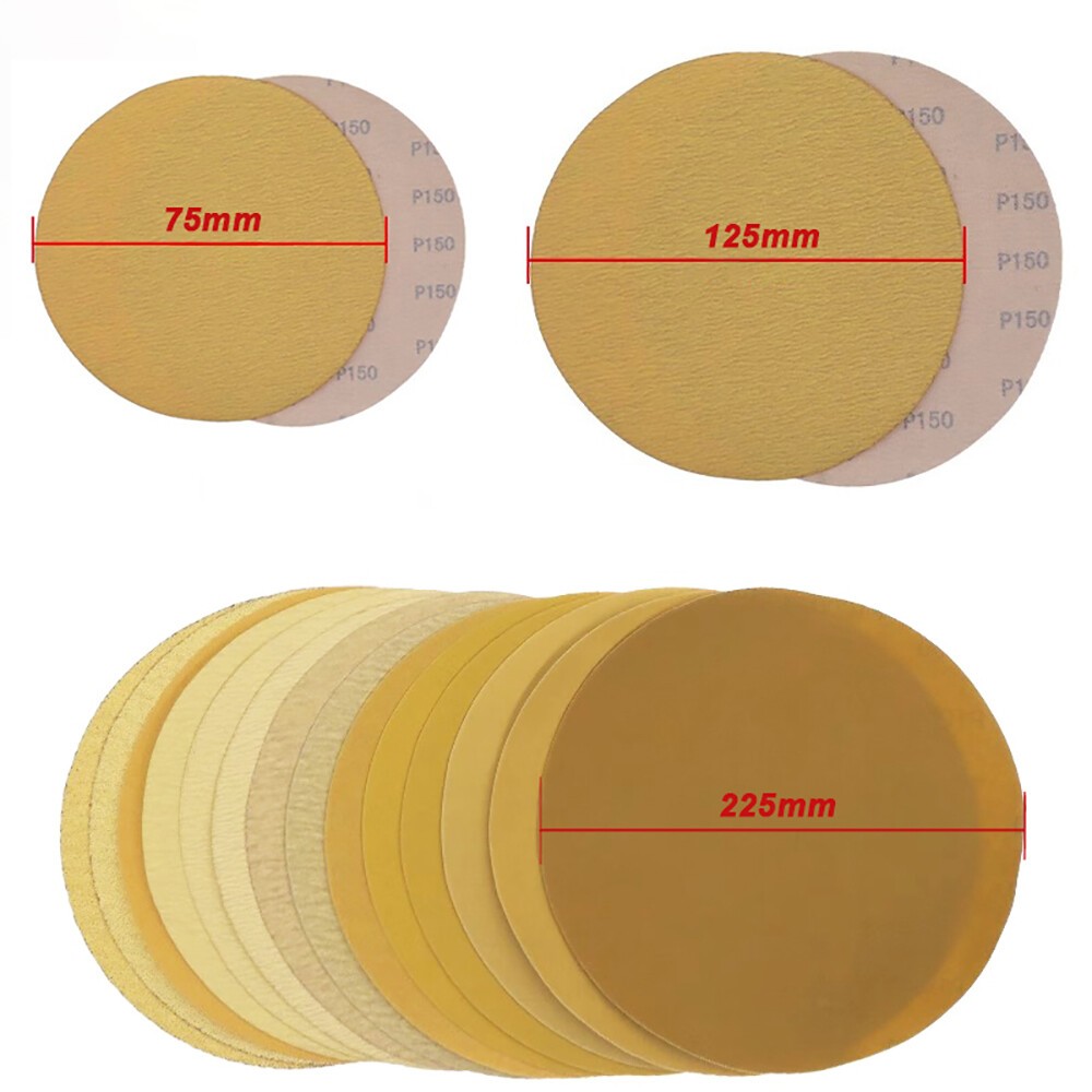 75/125/225mm Self Adhesive Sanding Disc 80-1000 Grit Hook & Loop Sandpaper Pads