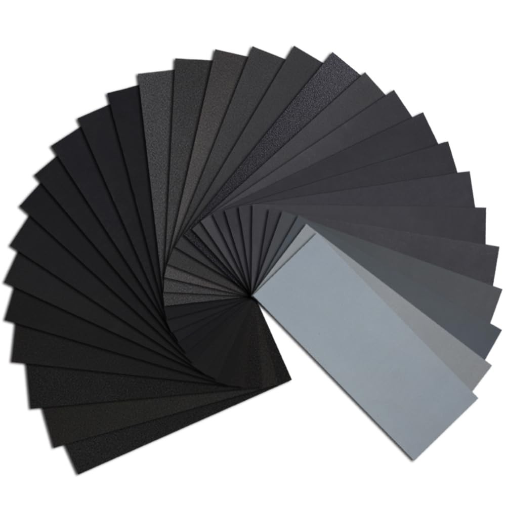 45PCS Sandpaper,Atosun Premium Wet Dry Waterproof Sand Paper, 120 to 5000 Ass…