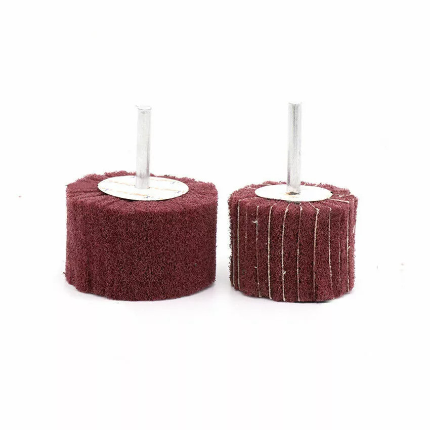 25-100mm Nylon Fiber Flap Wheel Sanding Abrasive Mop 1/4” 6mm Shank Metal Drill