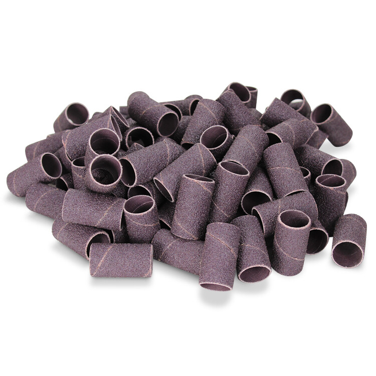 1/4″ x 1/2″ Aluminum Oxide Spiral Bands, No Lap Sanding Sleeves – 100 Pack