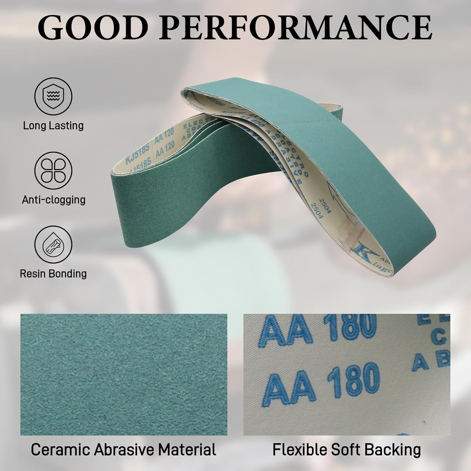 4 X 36 Inch Ceramic Sanding Belts for Metal, 6 Pack 4X36 Sanding Belts 60 80 120