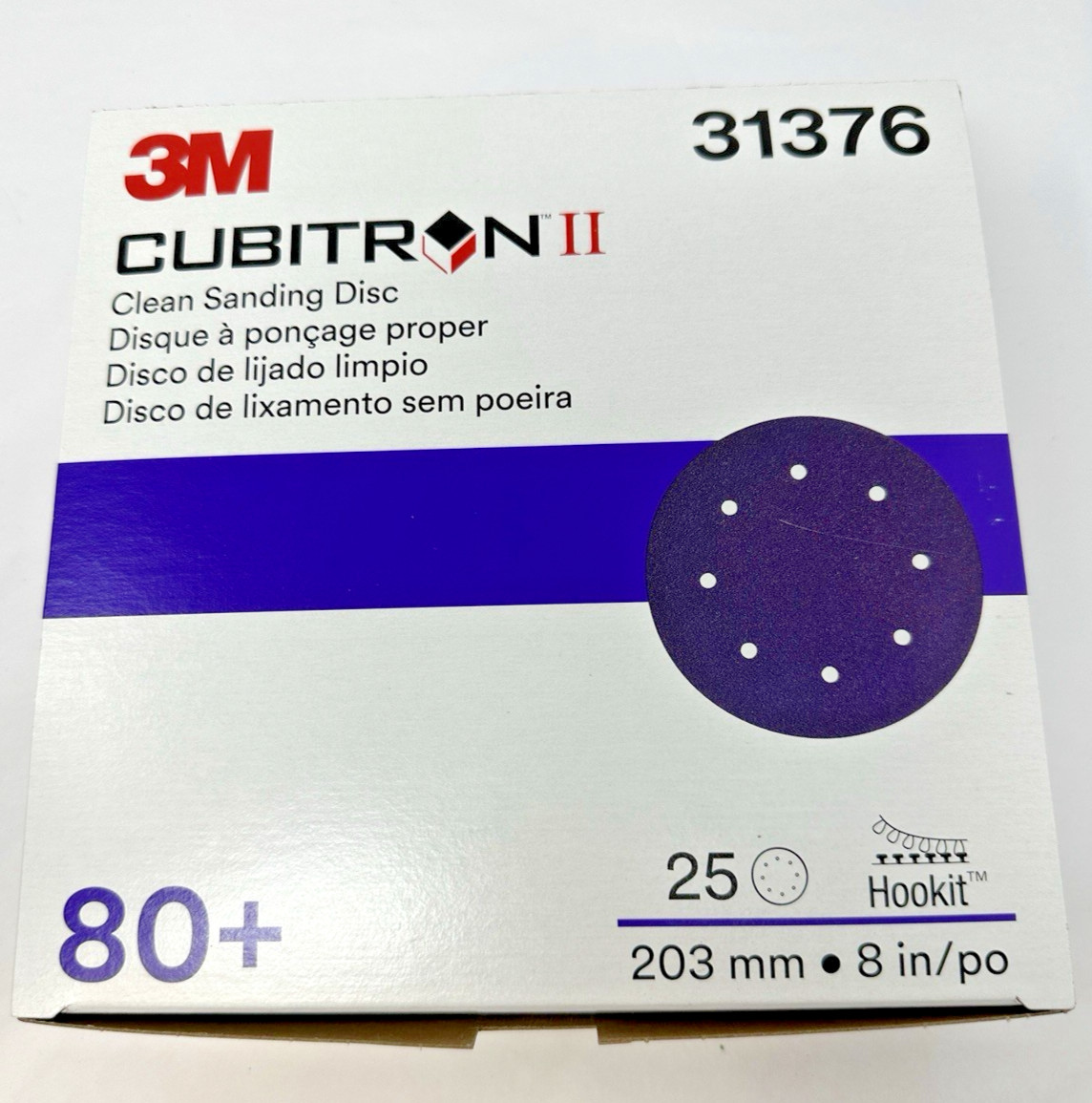 New 3M Cubitron II 737U 8″ Sanding Abrasive Discs, 80+ Grit, 25 Discs 31376