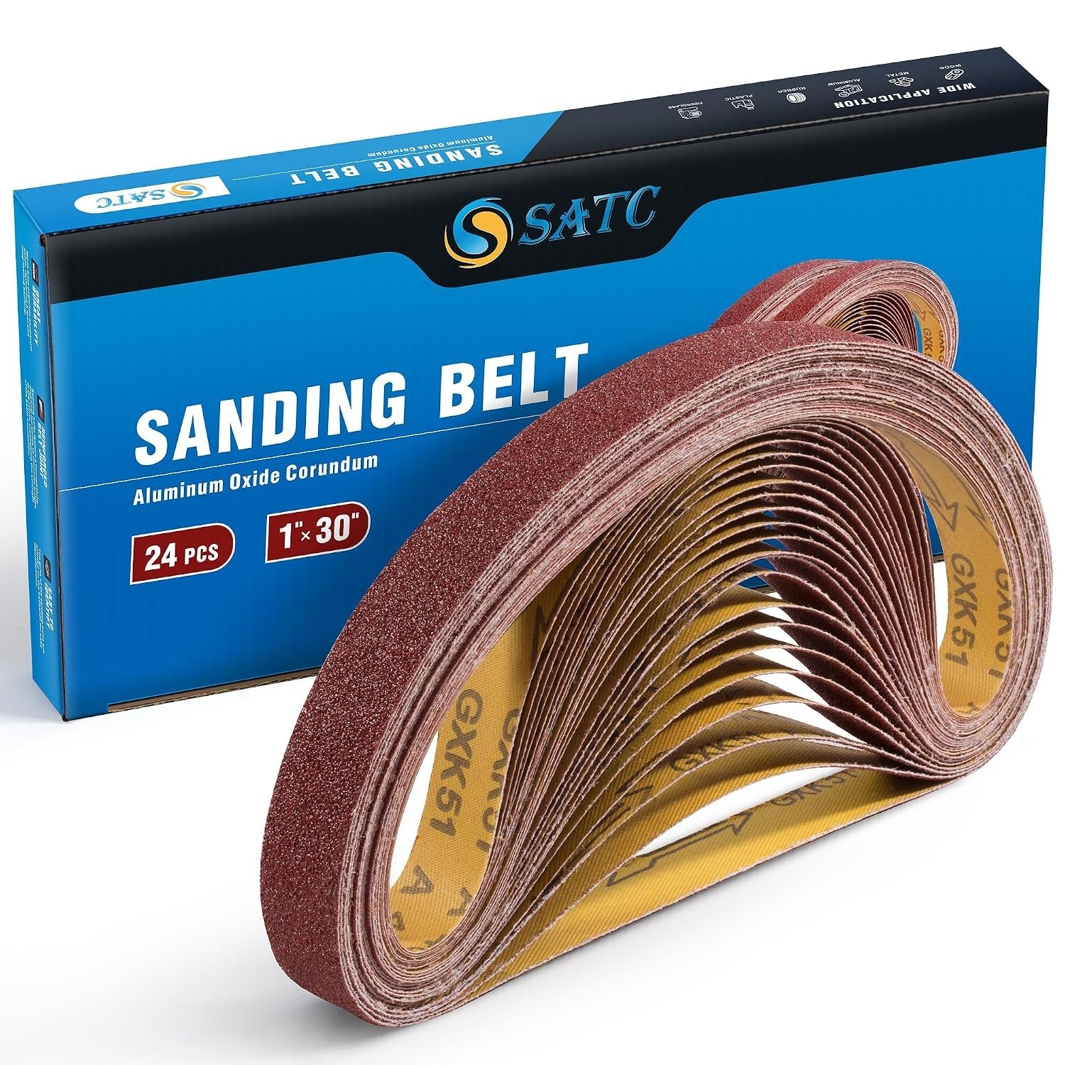 Versatile 1×30-Inch Sanding Belts, 24PCS for Heavy-Duty Projects – All Grits