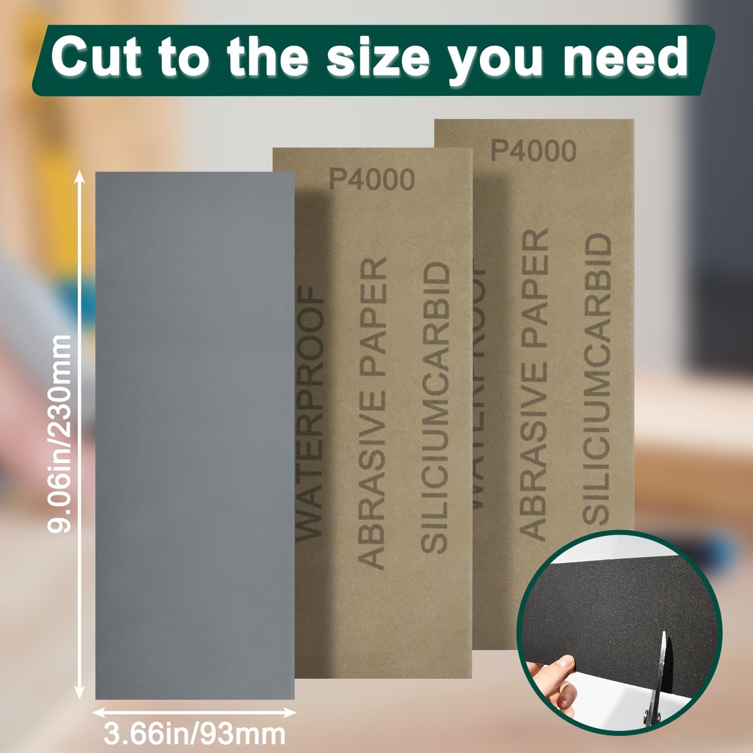 Durable Silicon Carbide Sandpaper Sheets 4000 Grit – 20PC Set, 9 x 3.6 Inch