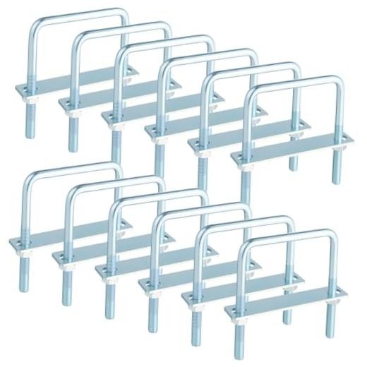 Pcs 3/8″ x 4″ x 5″ Square U Bolt 4 inch Wide Zinc Plated, U Bolt Carbon 12
