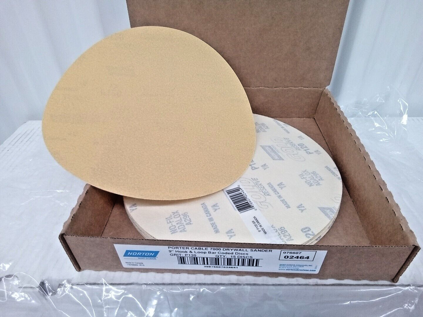 15pk Norton 076607, 02464 7800 Porte Drywall Sanding Disc P120, 9″–c235 bb yy