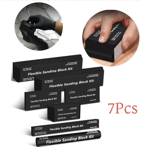 7Pcs Foam Sanding Block Set EVA Wet and Dry Moderate Hardness Sanding Polishing