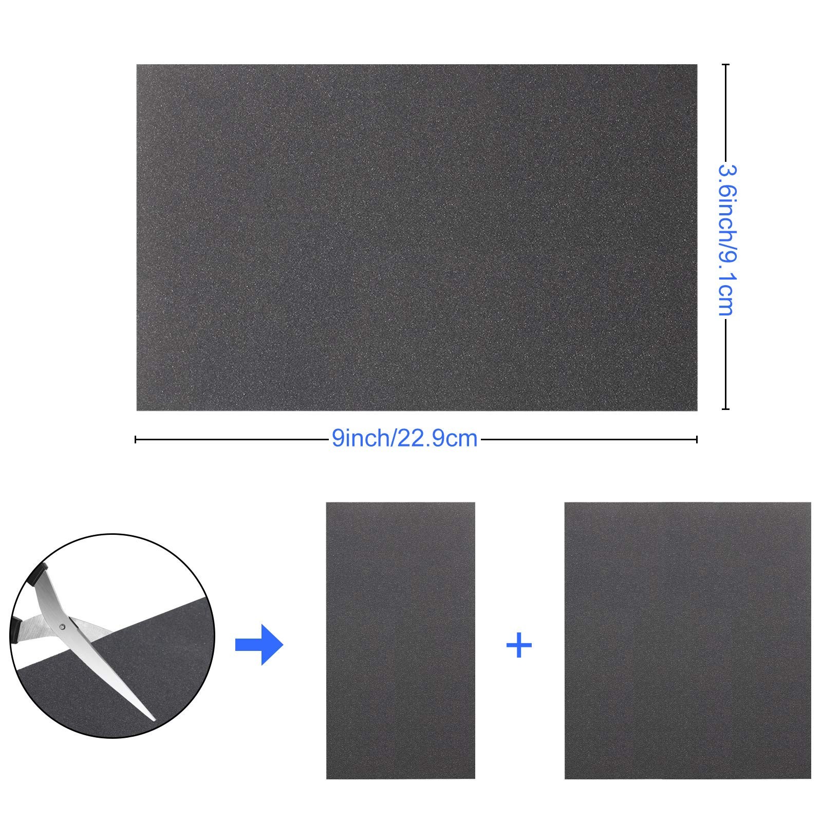 12 Sheets Abrasive Dry Wet Waterproof Sandpaper Sheets Assorted Grit Of 400/600/