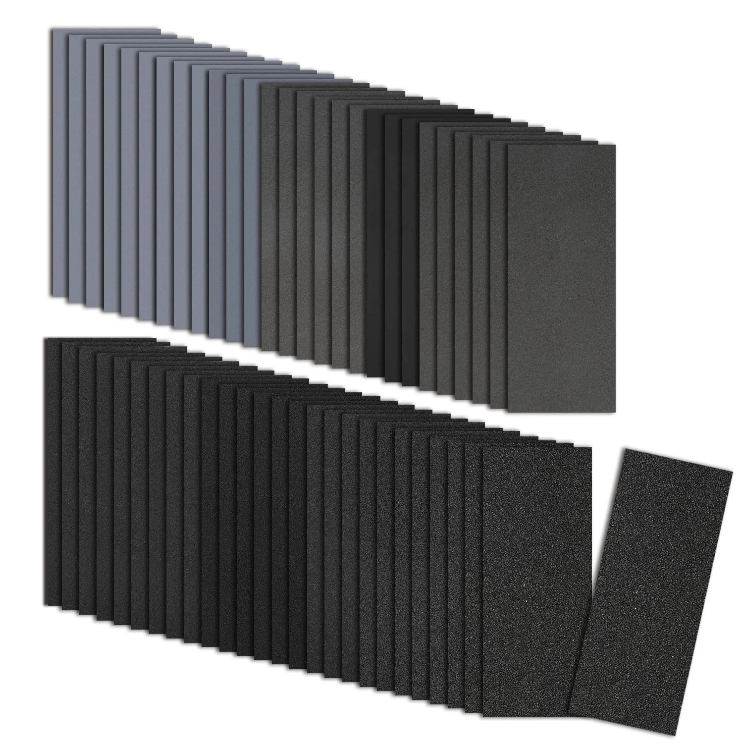 51-Sheets Sandpaper Assortment, 9 x 3.6 Inch Wet Dry Sand Paper, 100/120/180/240