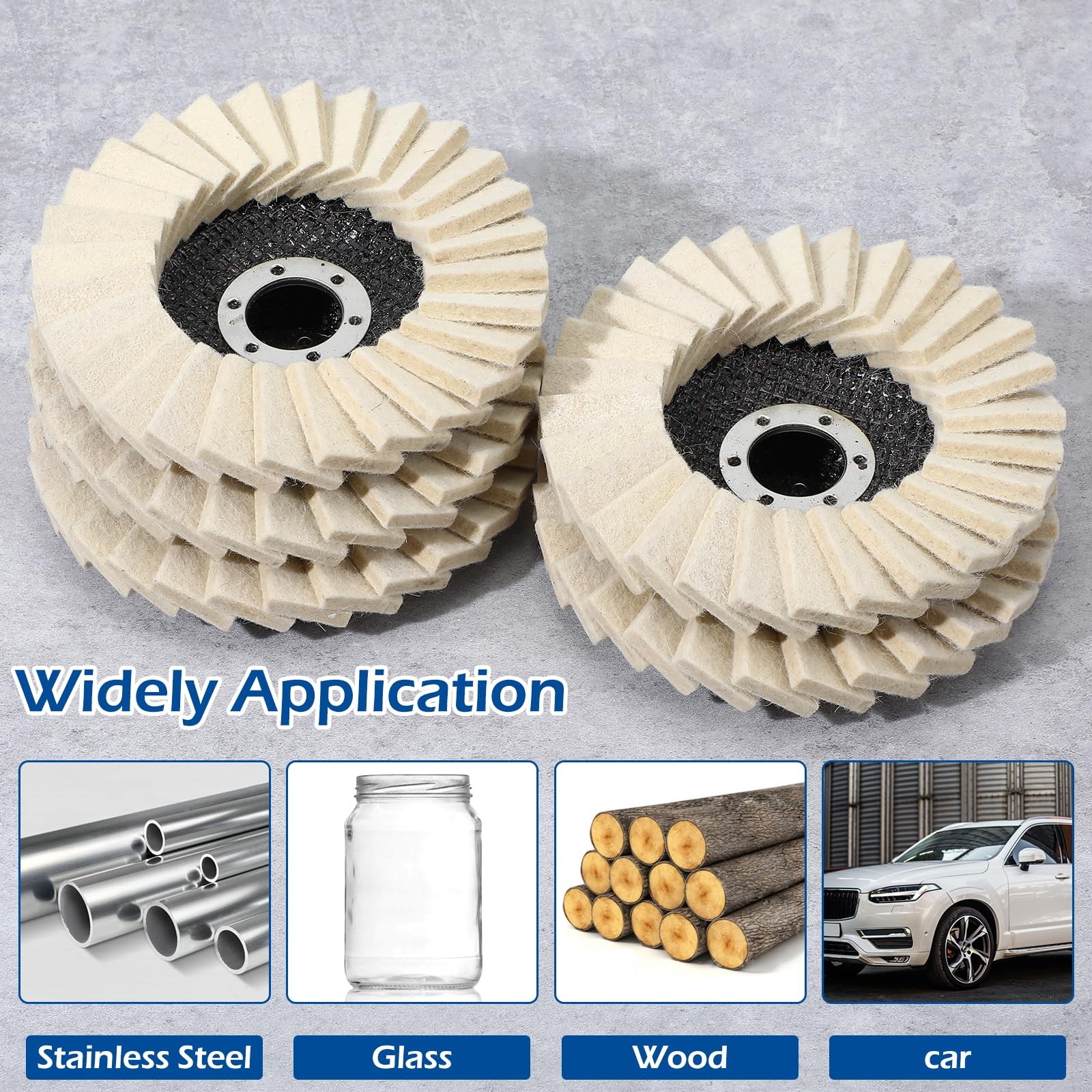 8 Pcs Wool Polishing Wheel Disc and Polishing Compounds Set Includes 5 Thicke…