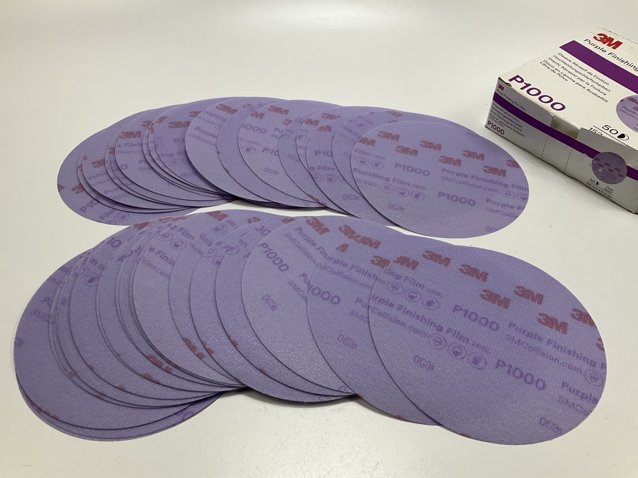 3M 30669 260L 6″ PURPLE Abrasive Discs, 1000 Grit, Hook & Loop, 50 Discs