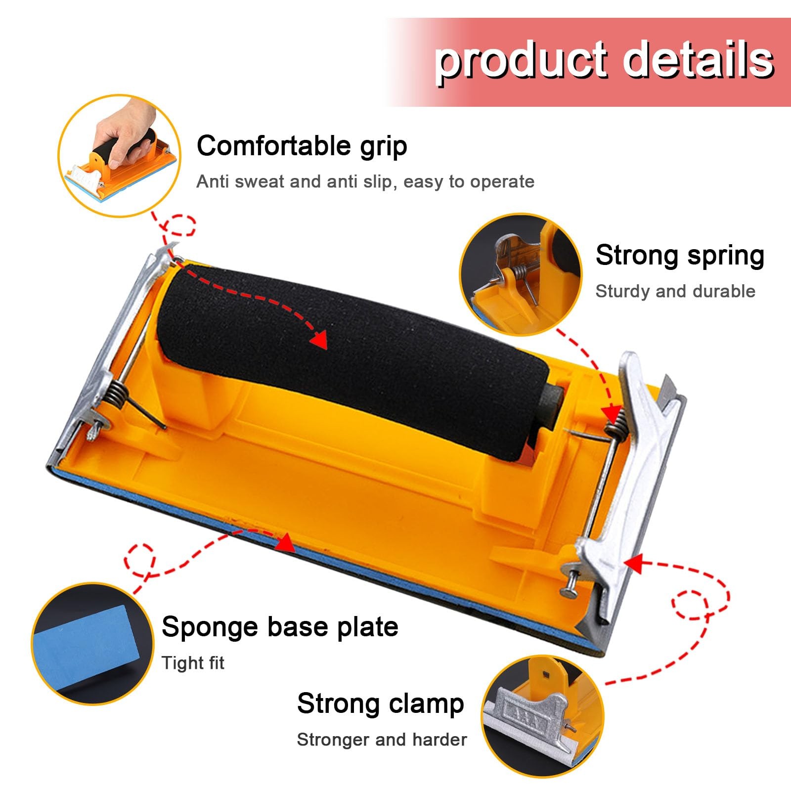 Hubaow Sandpaper Holder with Sponge Handle, 36 Pack 120 to 3000 Assorted Grit…
