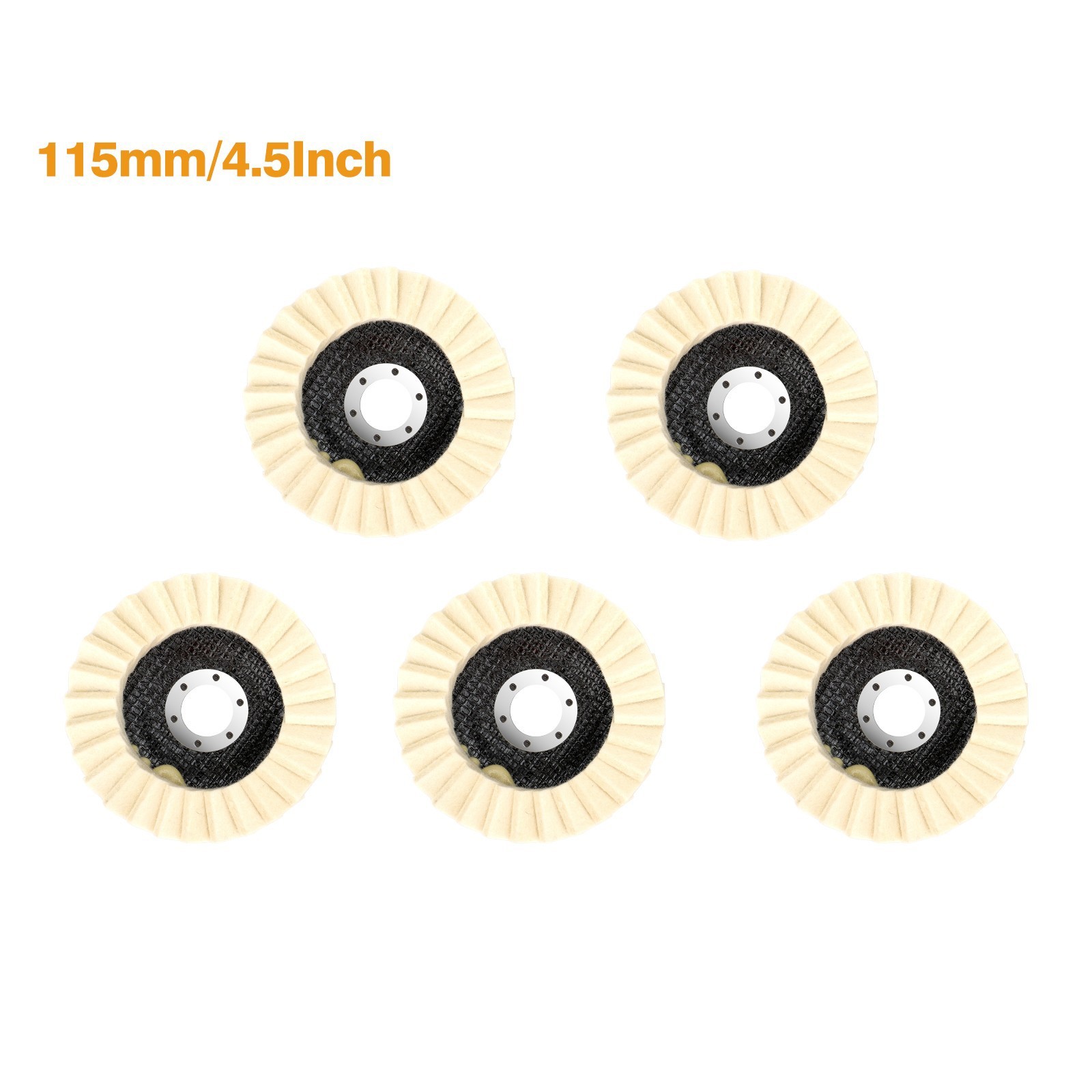 5PCS 4.5/5 Inch Wool Flap Felt Polishing Disc Buffer Wheel Metal Finishing Pad✅