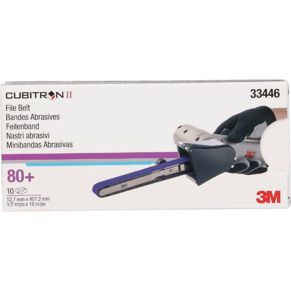 3M Cubitron II 1/2 In. x 18 In. 80 Grit Band File Belt (10-Pack) 33446 3M