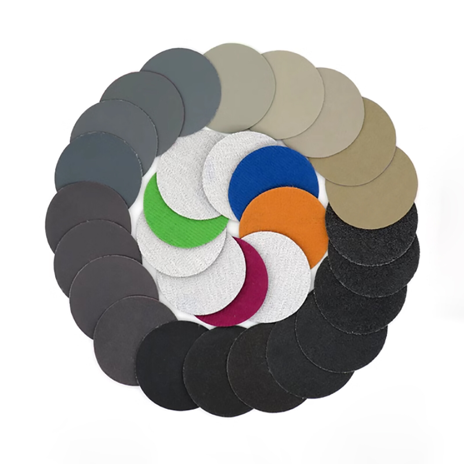 2 inch 50mm Hook Loop Sanding Disc Sandpaper Pads Wet & Dry 60 Grit -10000 Grit