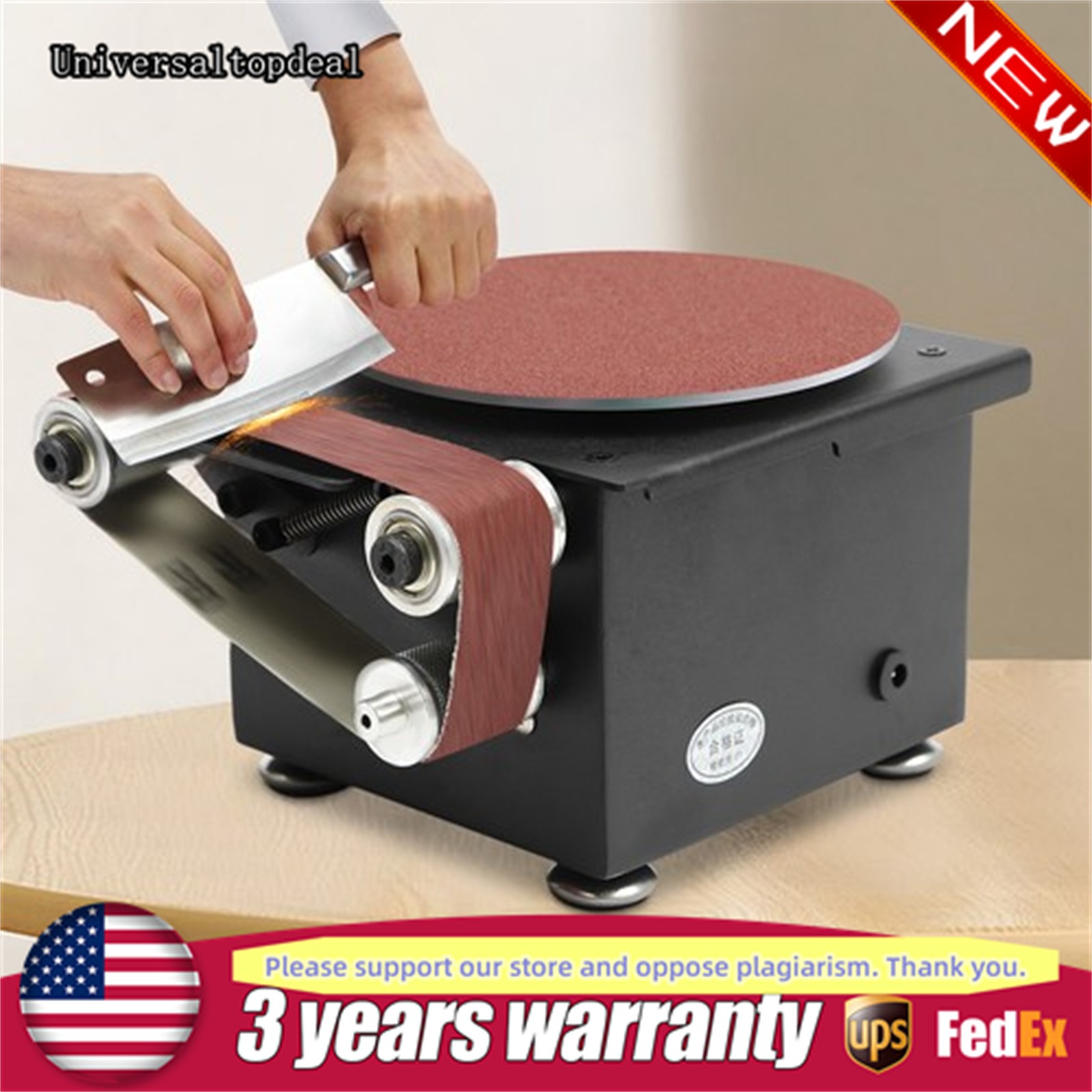 6inch Mini Belt Disc Sander Edge Sharpener Electric Bench Polisher Tools Kit