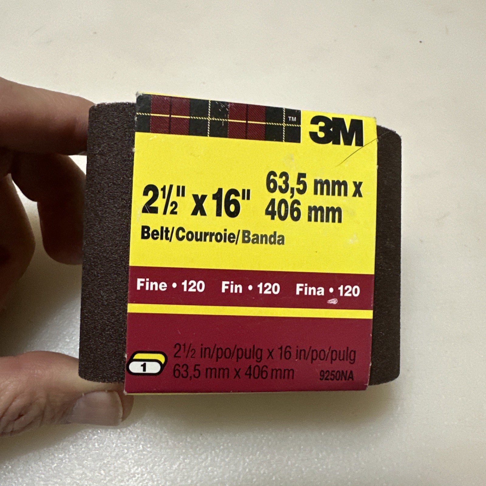 3M Sanding Belts 2.5″x16″ 120 Grit Fine (1) Pack 9250NA, New Free Shipping