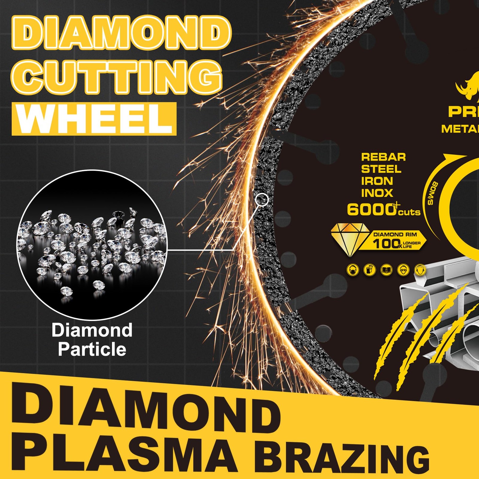 Diamond Cutting Wheel 4 1/2 x 7/8 Inch, Angle Grinder 4 INCH