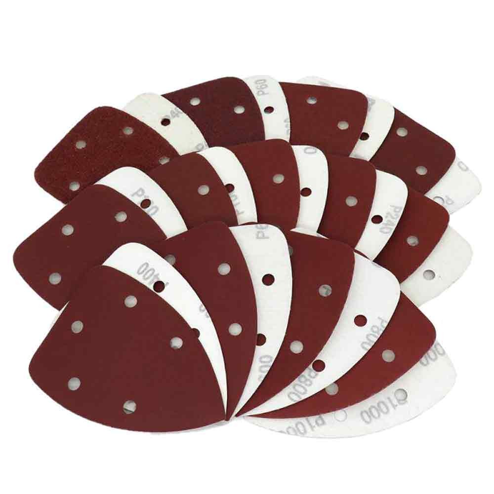 5 Hole Sanding Sheets Triangle Mouse Detail Sander Pads Sandpaper 40-2000 Grit