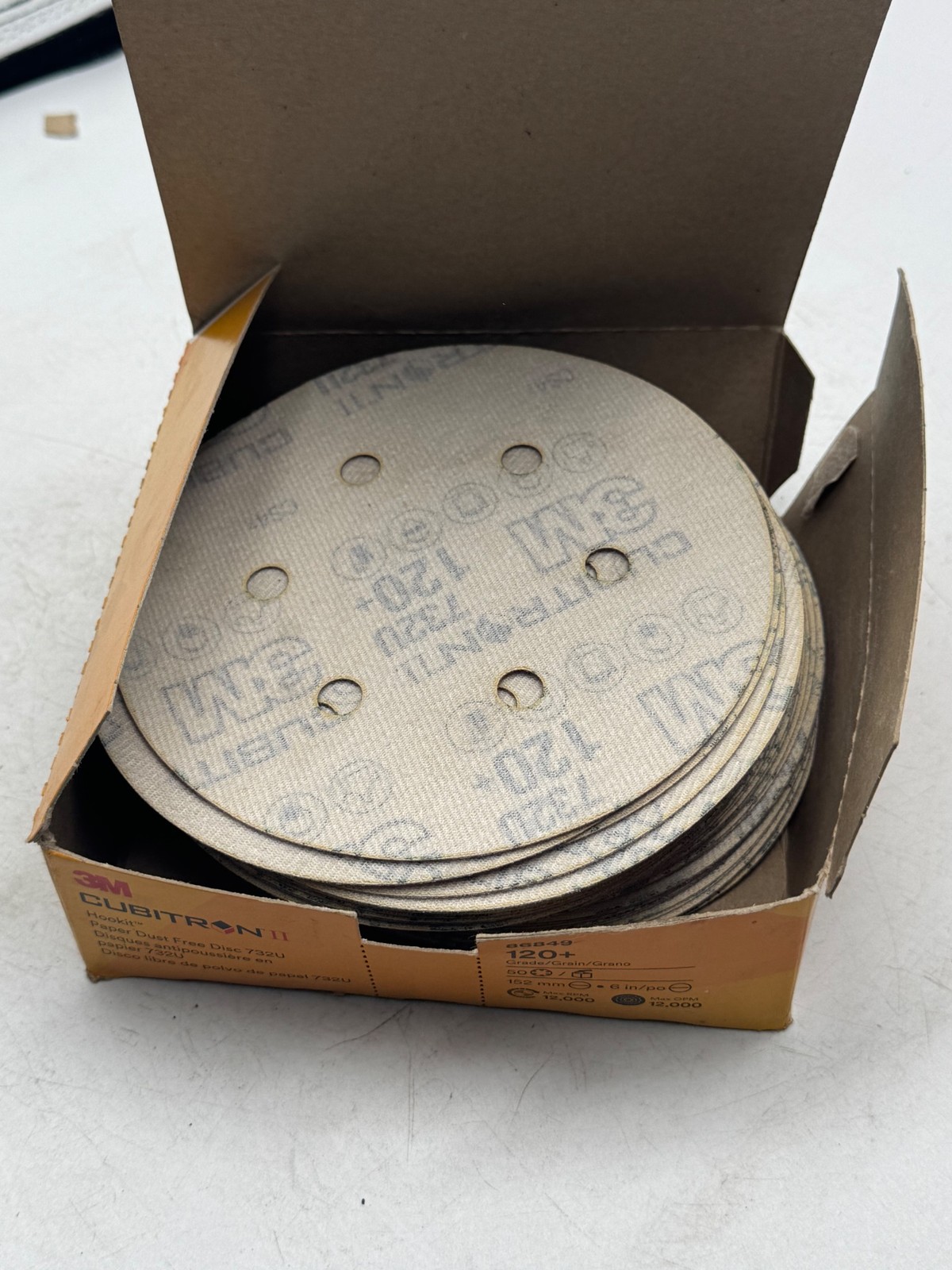 3M Cubitron II 86849 6in 120+ Grit Hookit Discs 50 Pack
