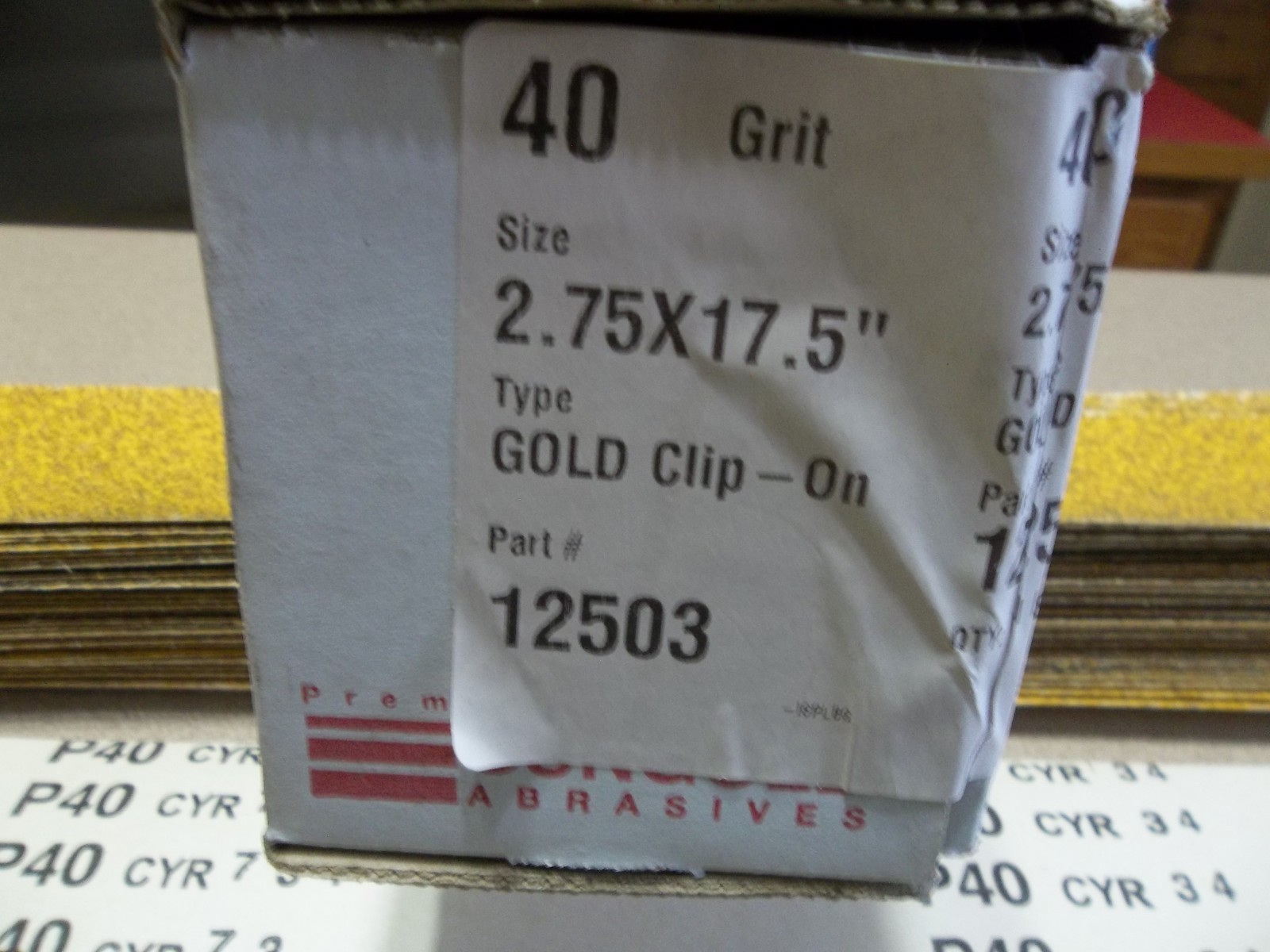 Sungold Abrasives 12503 2.75″ X 17.5″ Gold clip-on 40 Grit 50 pcs. FREE SHIP!