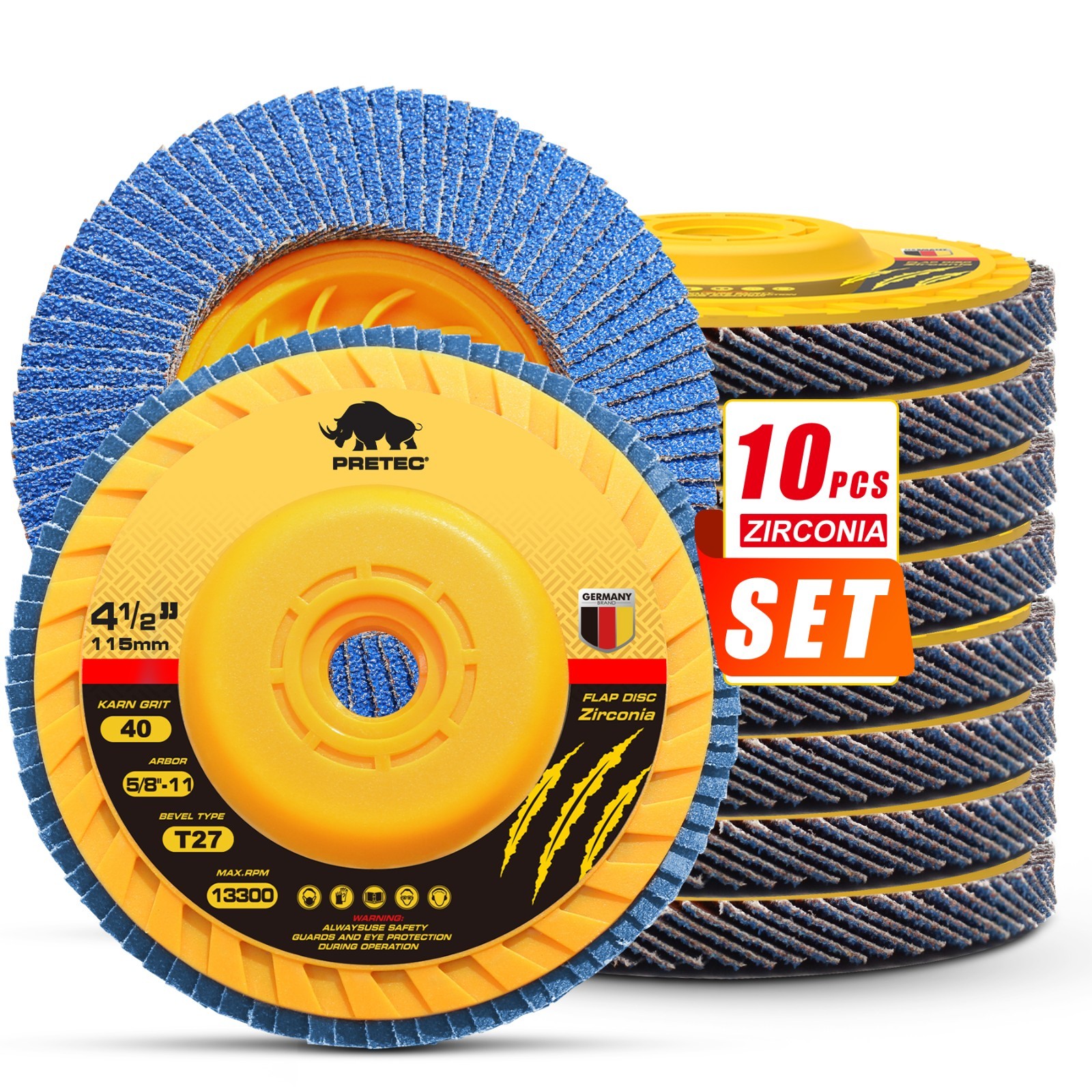 4.5″ Zirconia Flap Discs 5/8-11 for Angle Grinder Grinding Sanding 40-120 Grit